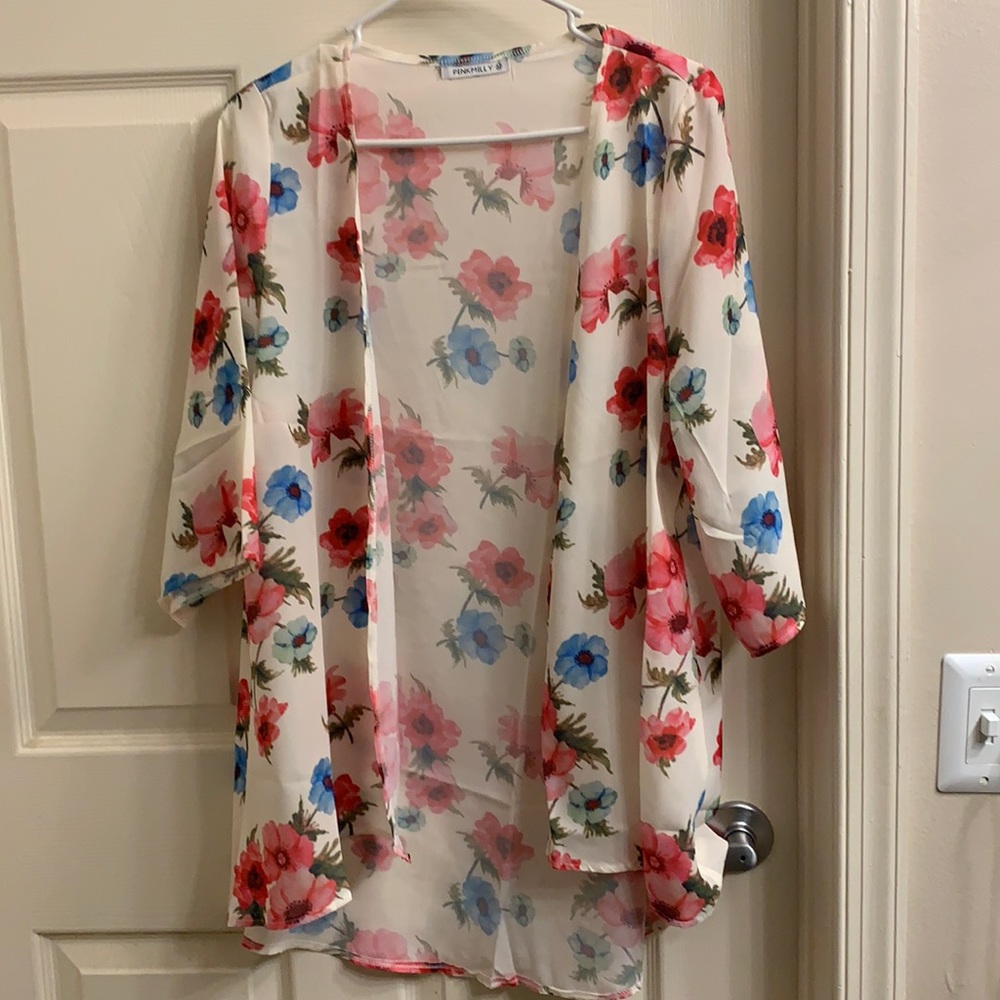 Women's Floral Print Kimono Loose Cardigan